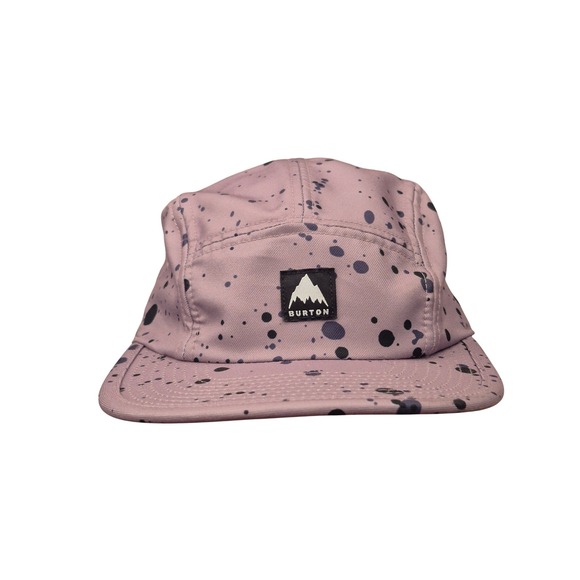 Burton Other - Burton Mens 5 Panel Camper Hat Purple Black Paint Splatter Logo Adjustable Cap